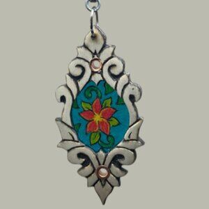 wood burn flower window sun catcher